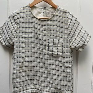 Ace & Jig Short Sleeve Blouse Button Back Small